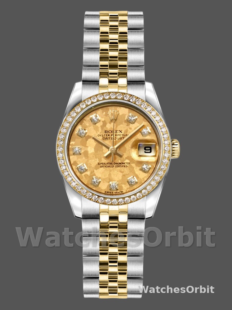 Rolex Datejust 179383 Crystal Gold Dust Champagne Dial 26MM Lady Replica Watch