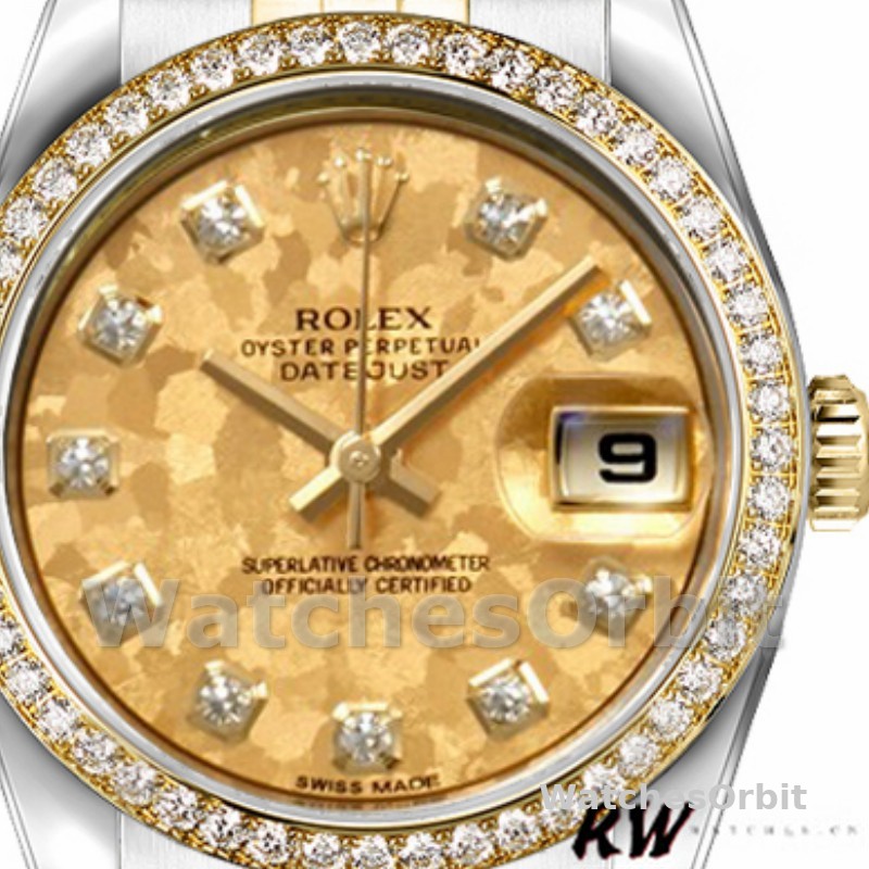 Rolex Datejust 179383 Crystal Gold Dust Champagne Dial 26MM Lady Replica Watch