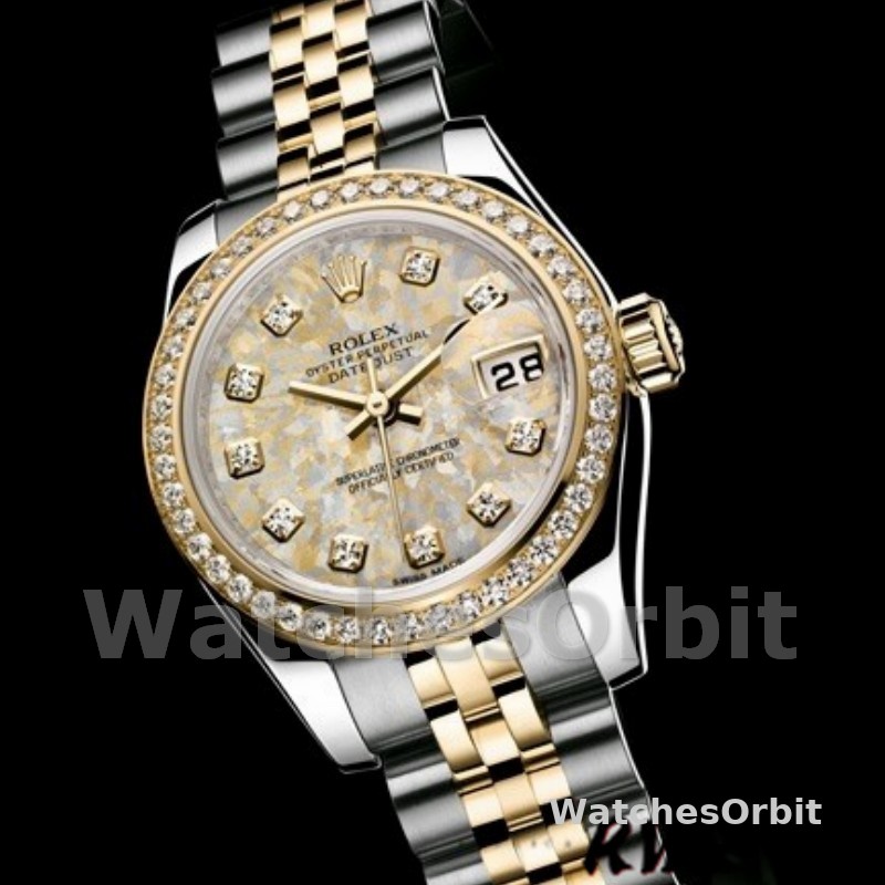 Rolex Datejust 179383 Jubilee Crystal Grey and Champagne Dial 26MM Lady Replica Watch