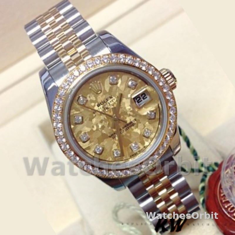 Rolex Datejust 179383 Jubilee Crystal Grey and Champagne Dial 26MM Lady Replica Watch