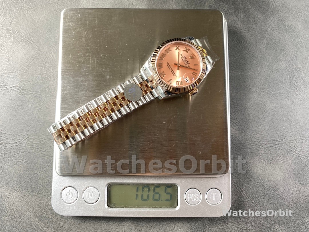 Rolex Datejust 278271 Sun Dust Roman Dial Two Tone Rose Gold Fluted Bezel Jubilee