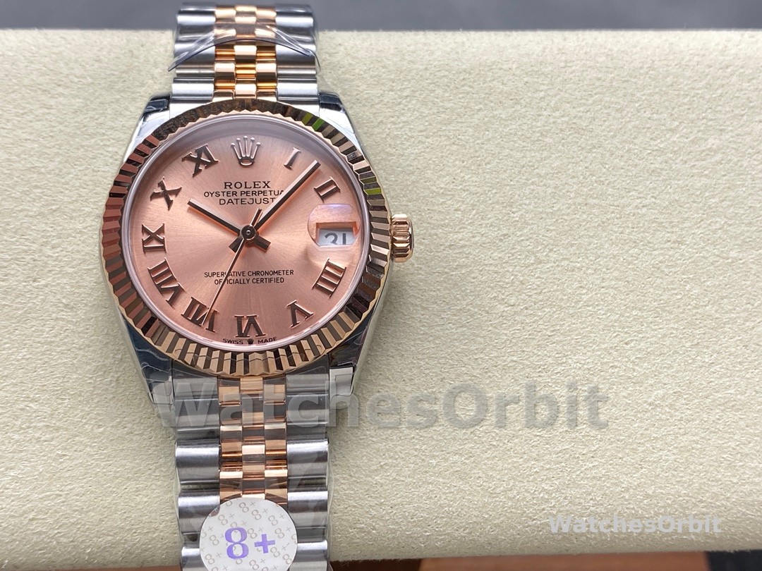 Rolex Datejust 278271 Sun Dust Roman Dial Two Tone Rose Gold Fluted Bezel Jubilee