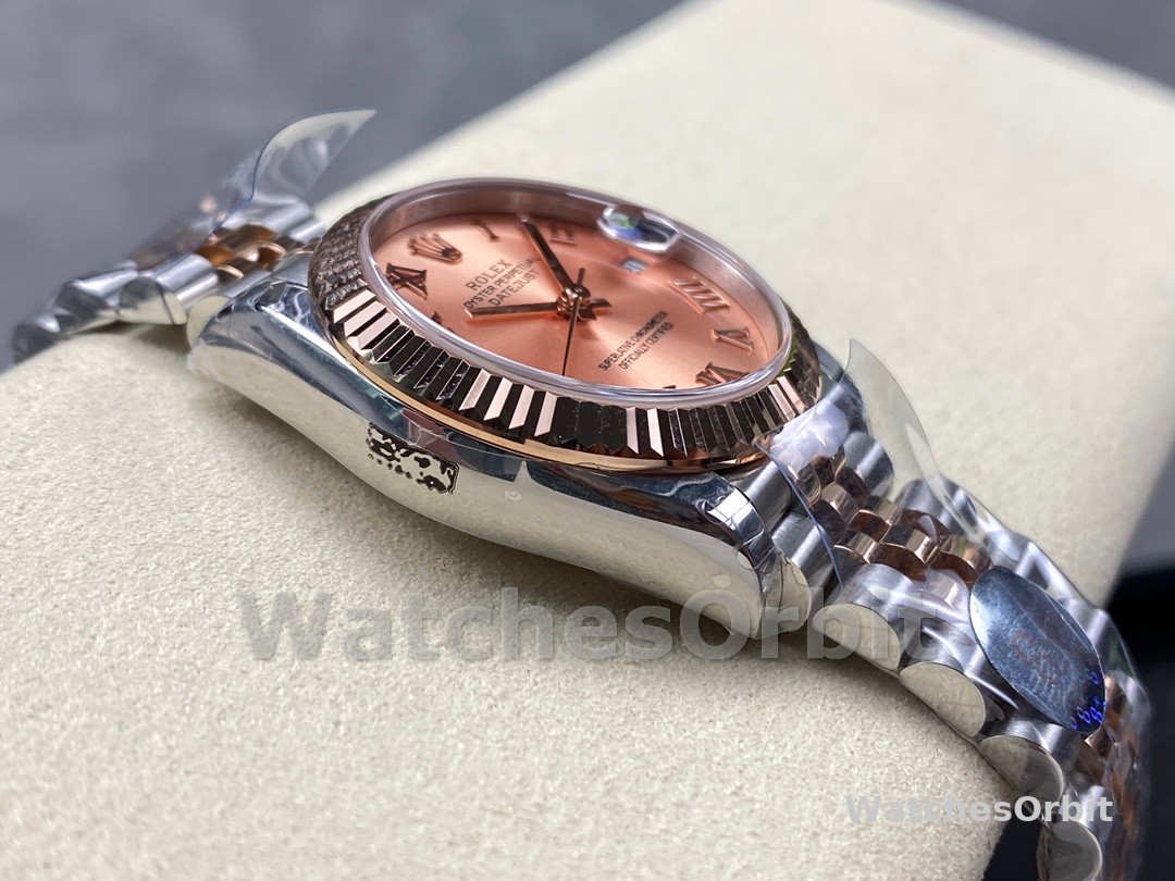 Rolex Datejust 278271 Sun Dust Roman Dial Two Tone Rose Gold Fluted Bezel Jubilee