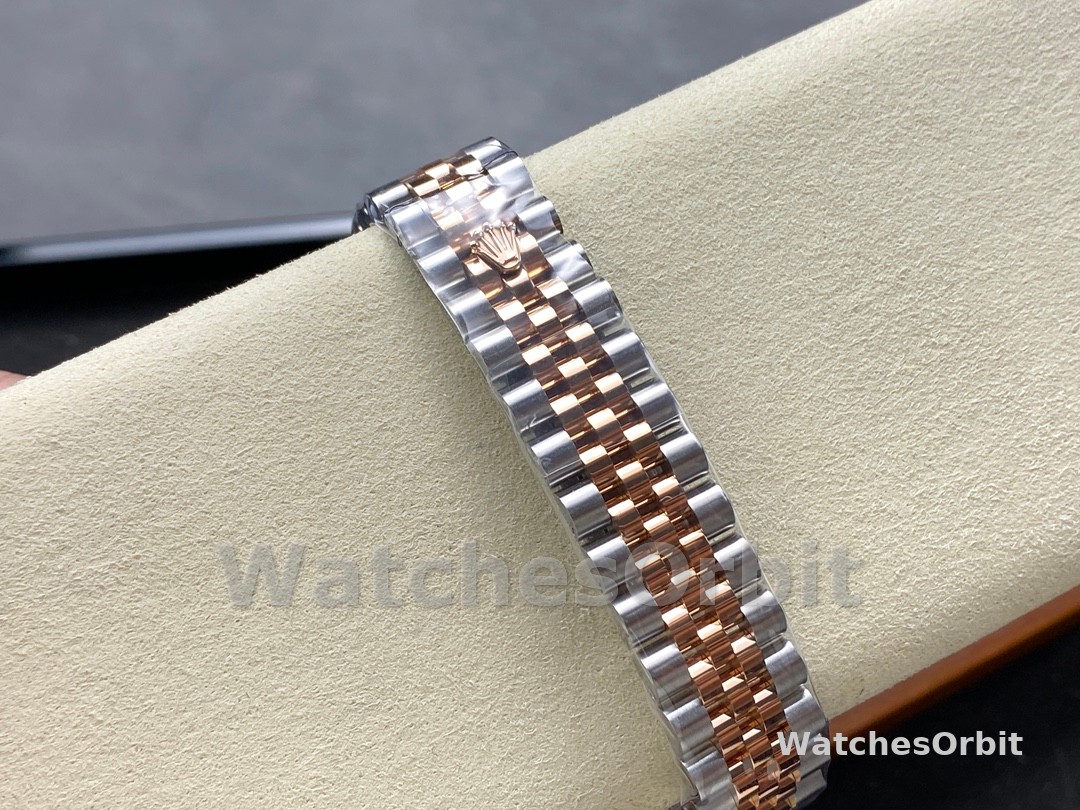 Rolex Datejust 278271 Sun Dust Roman Dial Two Tone Rose Gold Fluted Bezel Jubilee