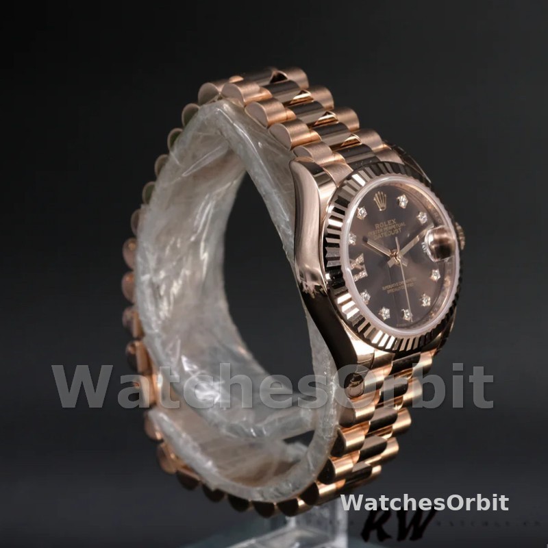Rolex Datejust 279175 Chocolate Diamond Mark Fluted Bezel 28mm Lady Replica Watch