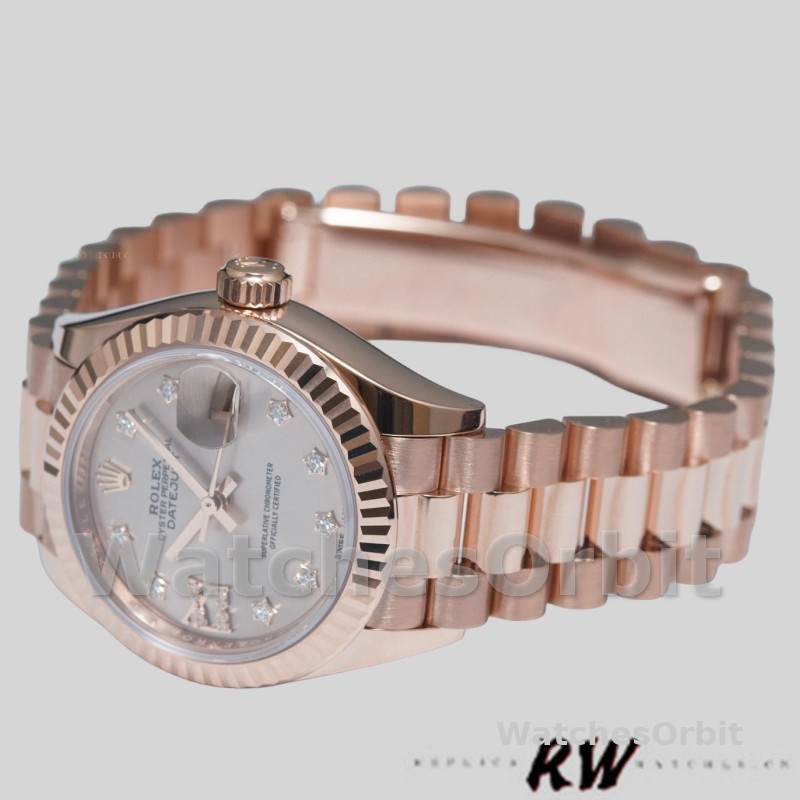 Rolex Datejust 279175 Sundust Diamonds Dial Fluted Bezel 28mm Lady Replica Watch