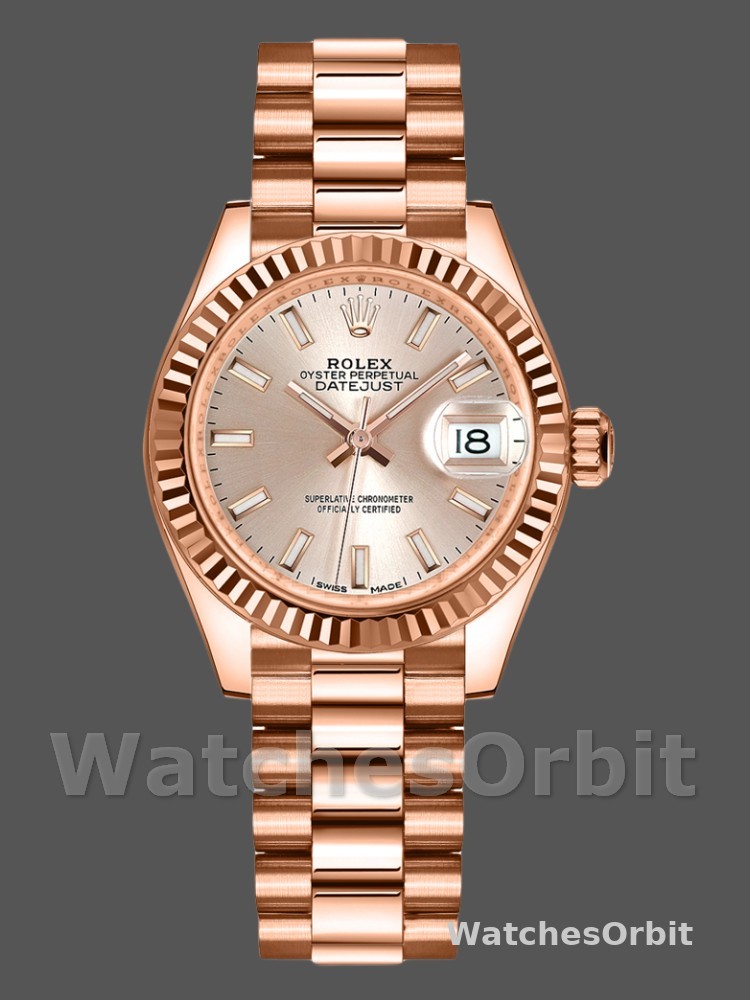 Rolex Datejust 279175 Sundust Index Dial Fluted Bezel 28mm Lady Replica Watch