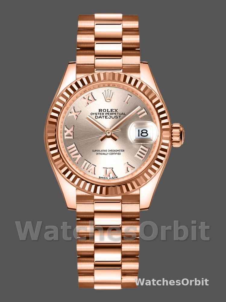 Rolex Datejust 279175 Sundust Roman Numeral Dial Fluted Bezel 28mm Lady Replica Watch