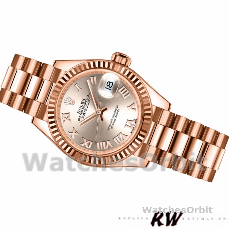 Rolex Datejust 279175 Sundust Roman Numeral Dial Fluted Bezel 28mm Lady Replica Watch