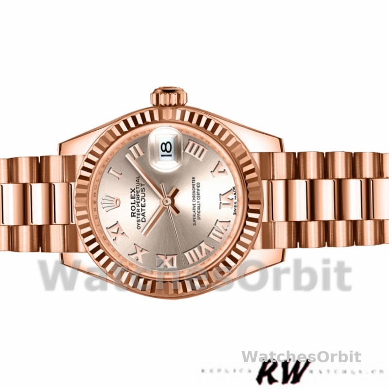 Rolex Datejust 279175 Sundust Roman Numeral Dial Fluted Bezel 28mm Lady Replica Watch