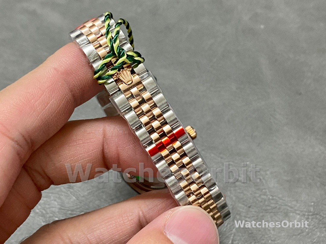 Rolex Datejust 28 Stainless Steel and Everose Gold 279171 0023 Rose Index Jubilee Lady Watch