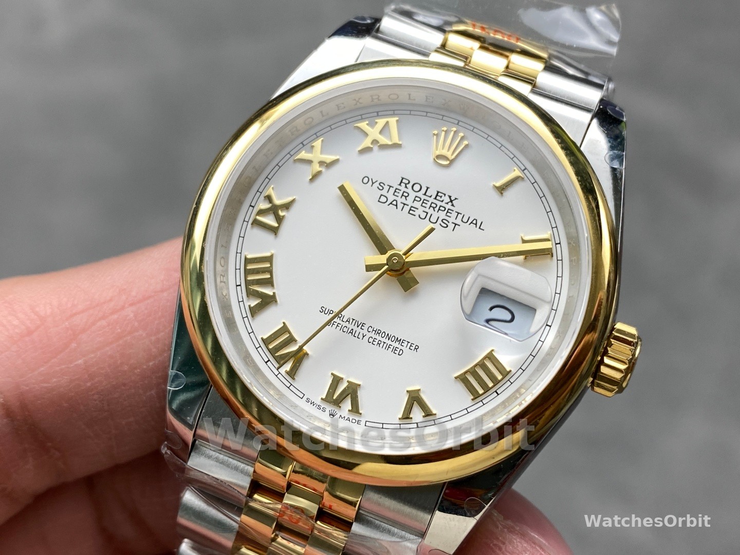 Rolex Datejust 31 Stainless Steel and Yellow Gold White Roman Dial M278243 0002 Women's Watch