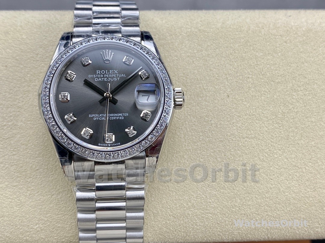 Rolex Datejust 31 White Gold Dark Grey m278289rbr 0006 Women's Watch