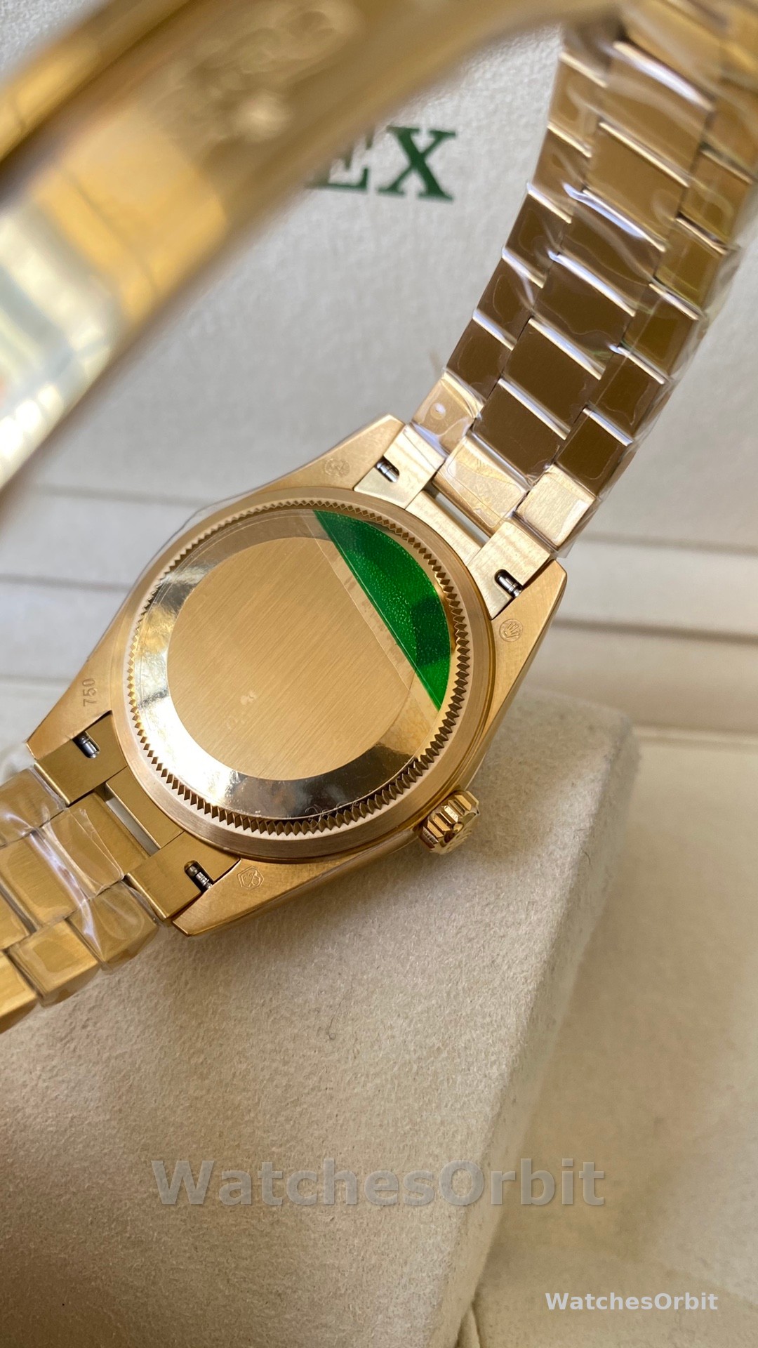 Rolex Datejust 31 Yellow Gold Olive Green Floral Motif Diamond Bezel M278288RBR 0038
