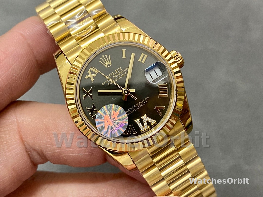 Rolex Datejust 31mm Yellow Gold M278278 0032 Dark Grey Roman VI President