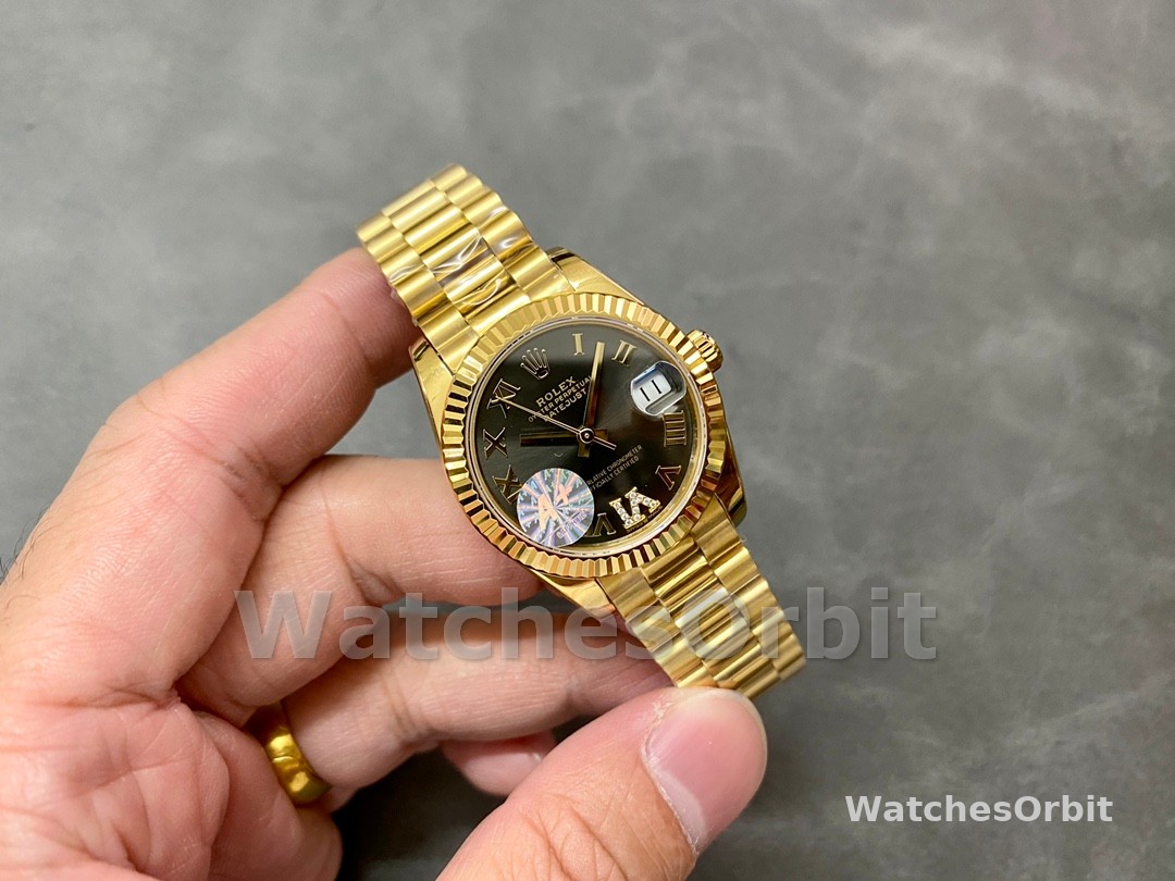 Rolex Datejust 31mm Yellow Gold M278278 0032 Dark Grey Roman VI President