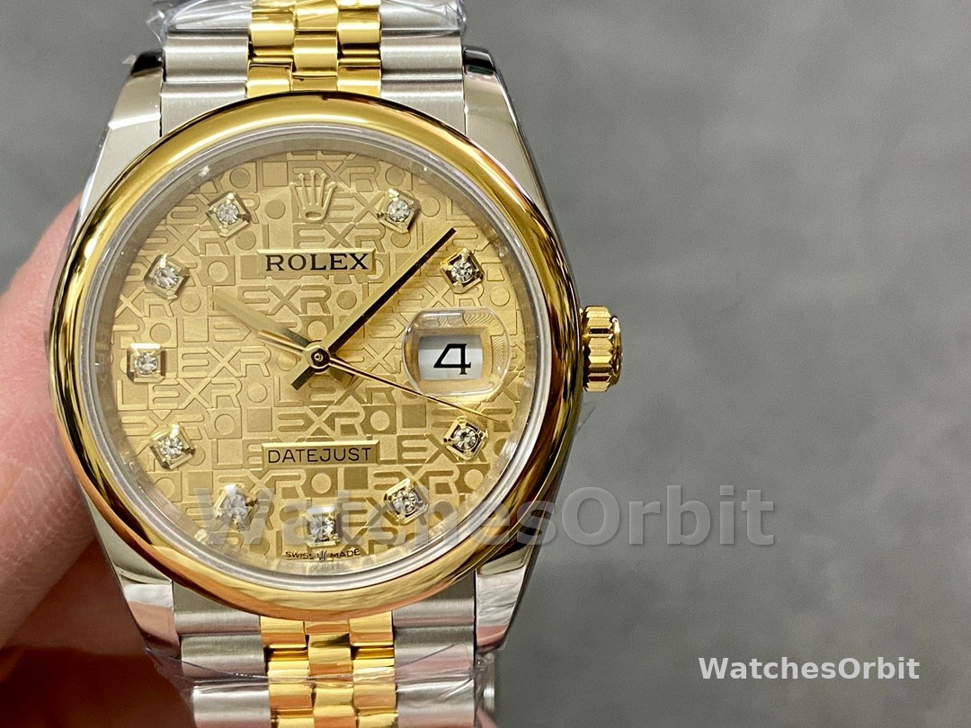 Rolex Datejust 36 Champagne Diamond 116203 0173 Women's Watch