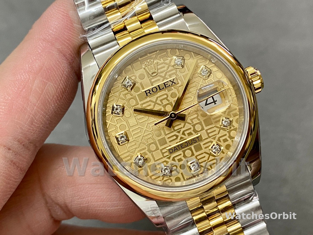 Rolex Datejust 36 Champagne Diamond 116203 0173 Women's Watch