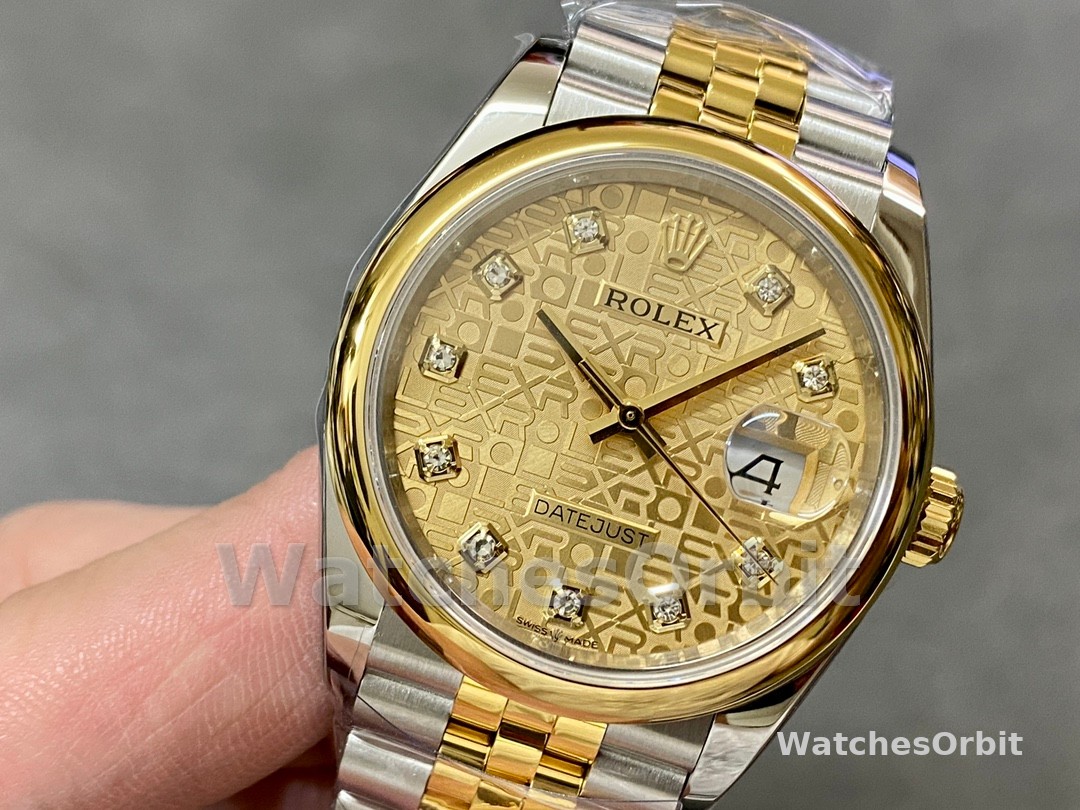 Rolex Datejust 36 Champagne Diamond 116203 0173 Women's Watch
