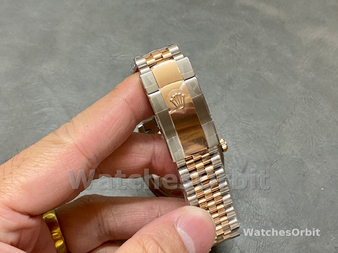 Rolex Datejust 36 Steel & Everose Gold Rose Diamond Pave Roman Dial m126231 0027