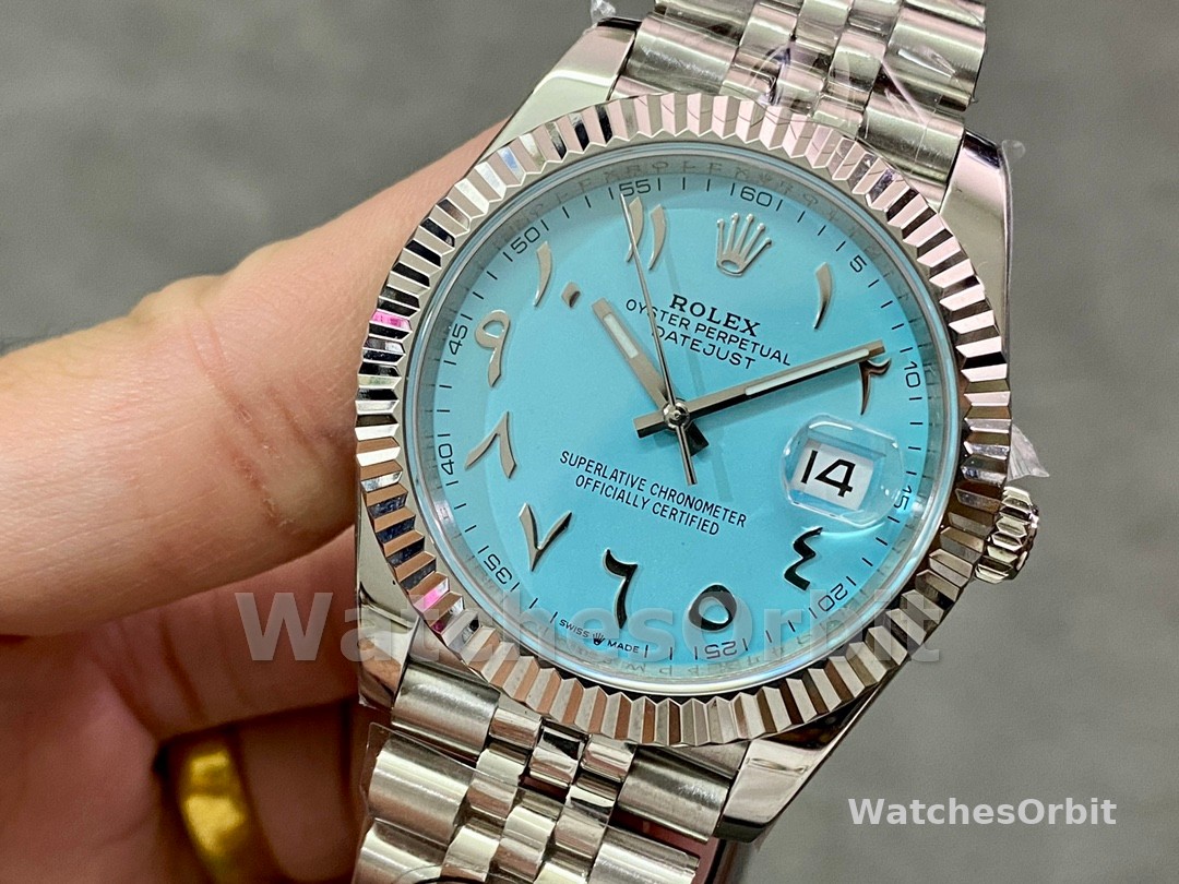Rolex Datejust 41 Ice Blue Dial with Fluted Bezel 126334 Men's Watch