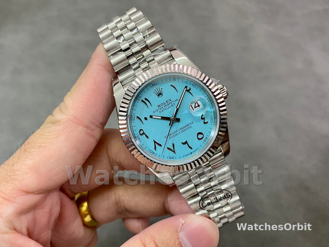 Rolex Datejust 41 Ice Blue Dial with Fluted Bezel 126334 Men's Watch