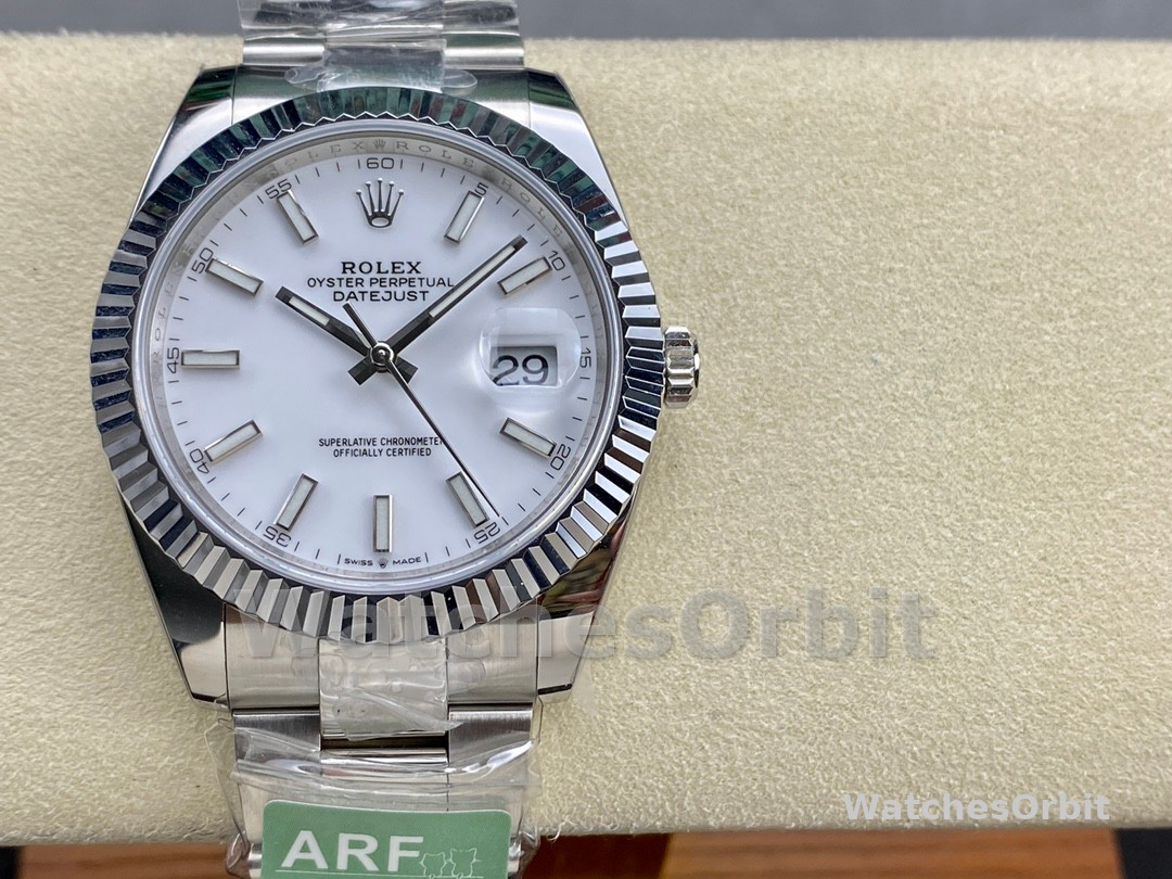 Rolex Datejust 41 Stainless Steel And White Gold White Dial M126334 0009 Men's Watch