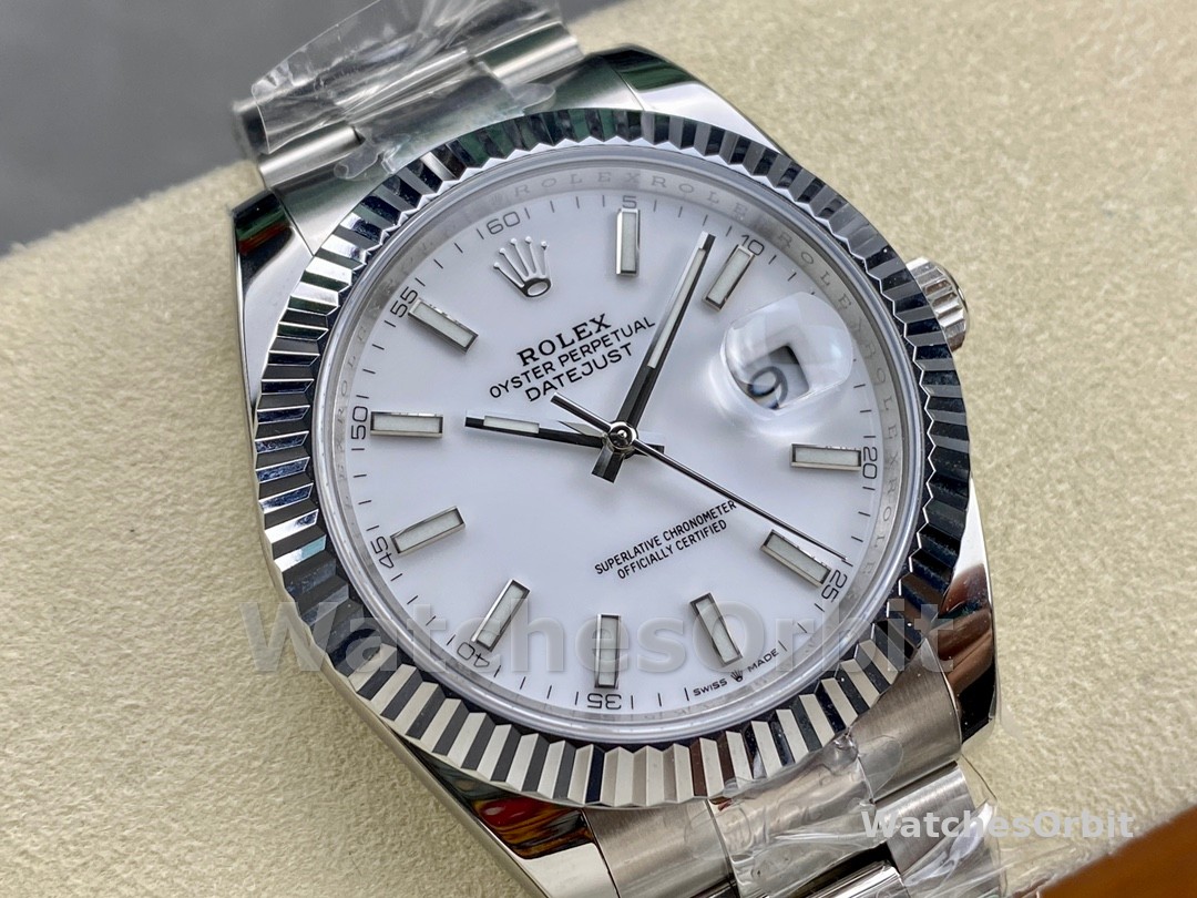 Rolex Datejust 41 Stainless Steel And White Gold White Dial M126334 0009 Men's Watch