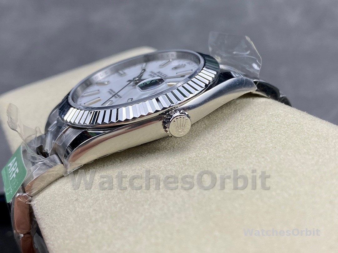 Rolex Datejust 41 Stainless Steel And White Gold White Dial M126334 0009 Men's Watch