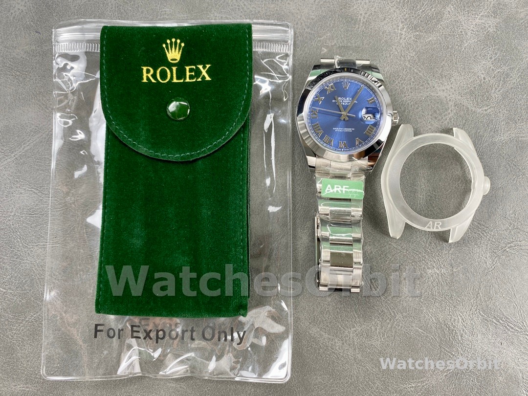 Rolex Datejust 41 Stainless Steel Azzuro Blue Roman Dial M126300 0017 Men's Watch