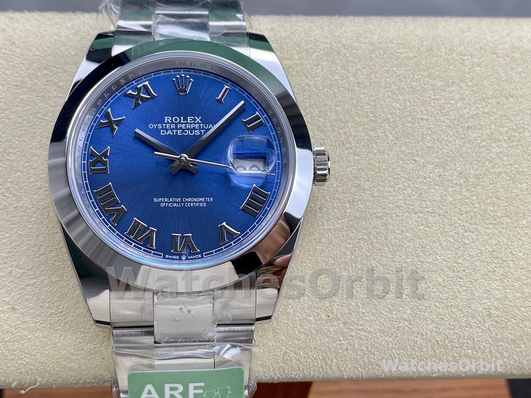 Rolex Datejust 41 Stainless Steel Azzuro Blue Roman Dial M126300 0017 Men's Watch