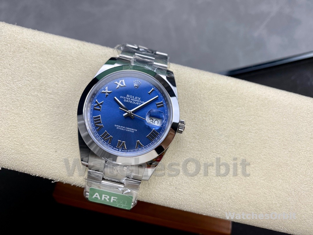 Rolex Datejust 41 Stainless Steel Azzuro Blue Roman Dial M126300 0017 Men's Watch