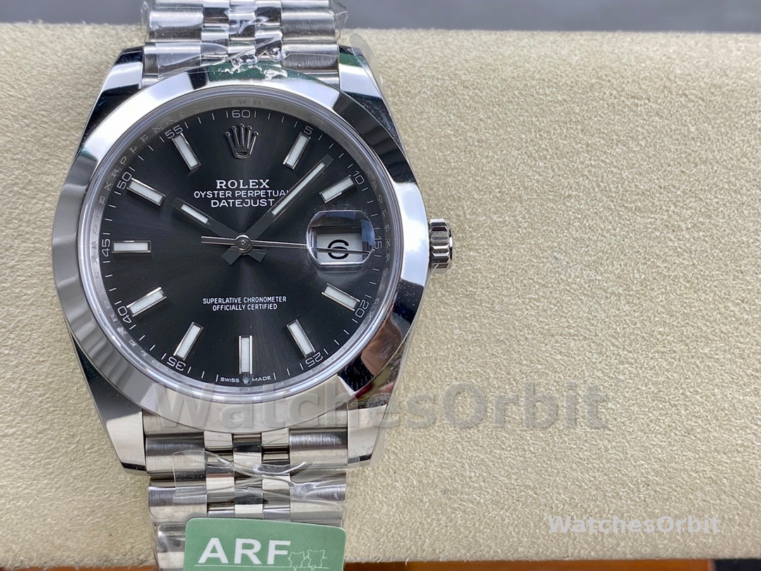 Rolex Datejust 41 Stainless Steel Grey Dial Jubilee Band M126300 0008 Men's Watch