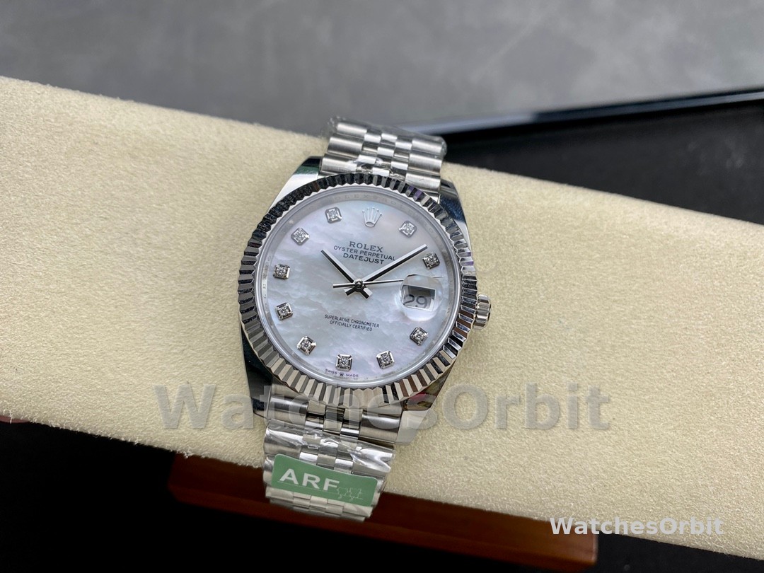 Rolex Datejust 41 Steel White Gold MOP Diamond Dial 126334 Men's Watch