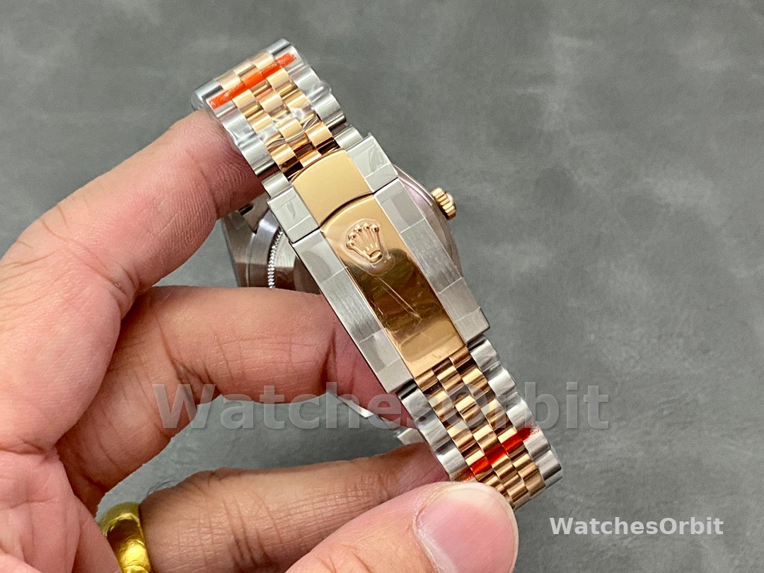 Rolex Datejust 41MM 126301 0010 Rose Gold Sundust Index Dial Mens Replica Watch