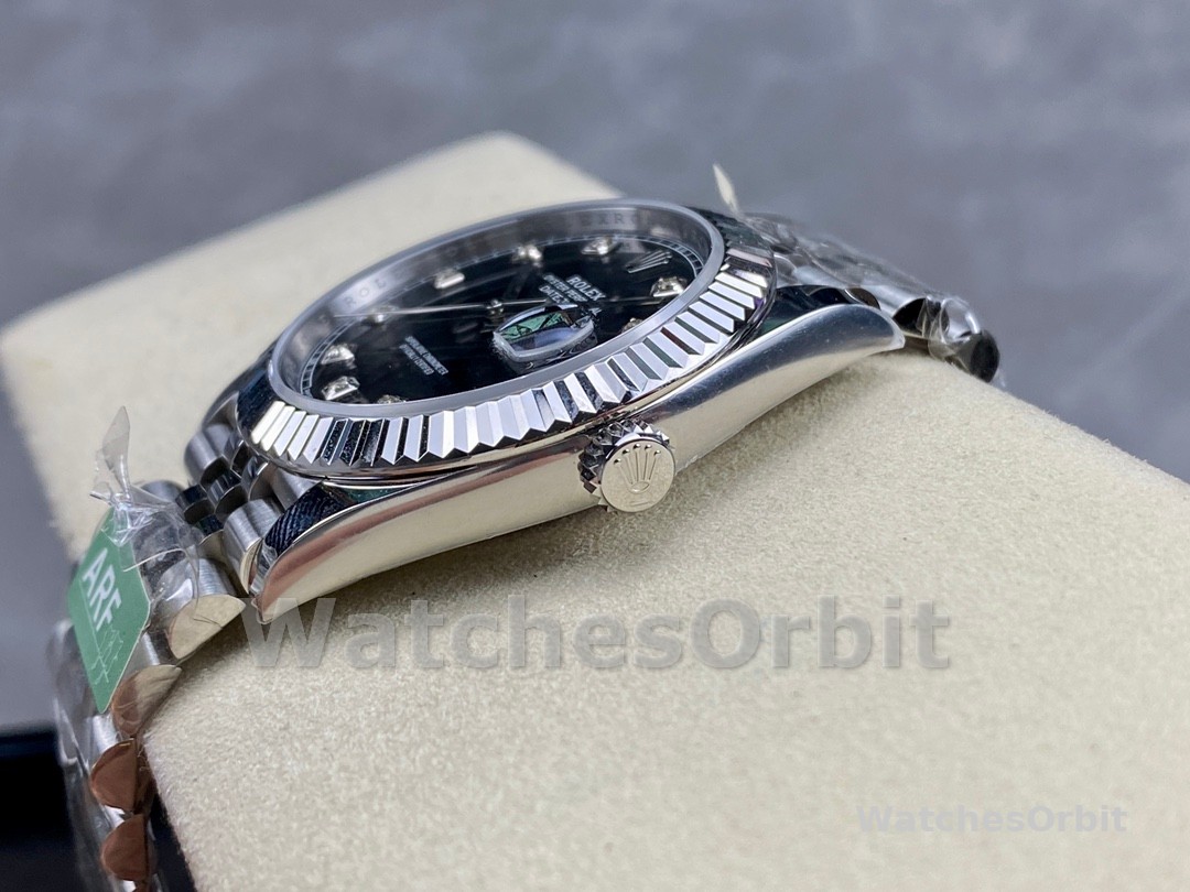 Rolex Datejust 41mm Black Diamond Dial White Rolesor Case m126334 0012 Men's Watch