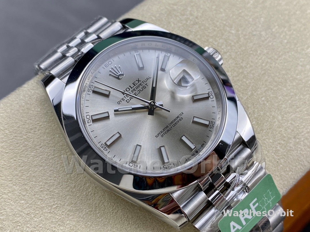 Rolex Datejust 41mm m126300 0004 Silver Stick DIal  Oystersteel Case Domed Bezel