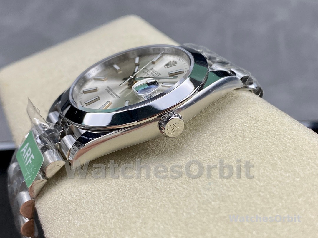 Rolex Datejust 41mm m126300 0004 Silver Stick DIal  Oystersteel Case Domed Bezel