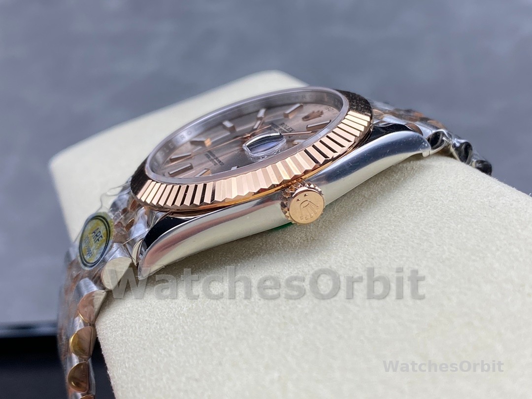 Rolex Datejust 41mm Two Tone Rose Gold Jubilee Band Sundust Index Dial 126331 0010