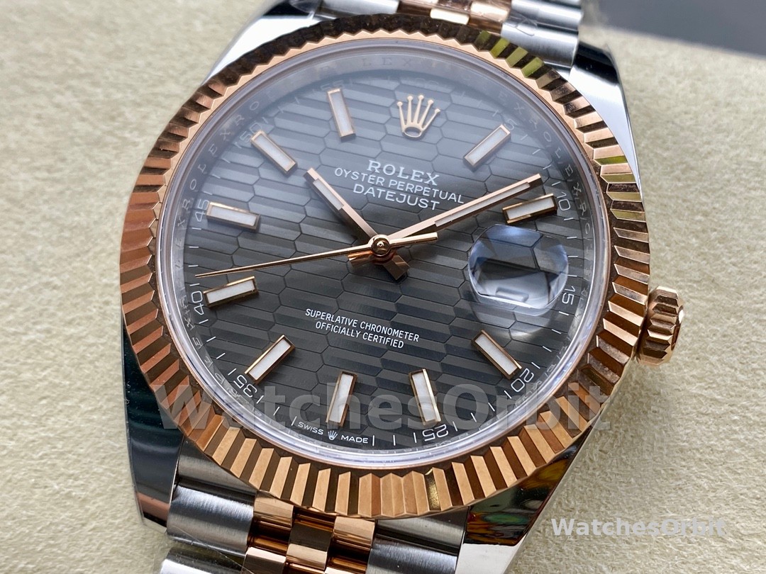 Rolex Datejust Grey Fluted Motif Dial m126331 0020 Mens Watch