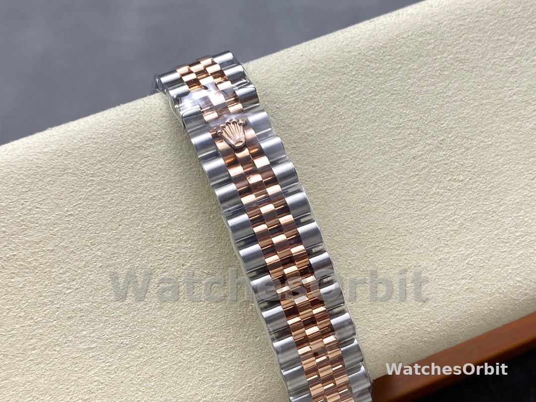 Rolex Datejust Lady 31 Rose Gold Steel Slate Roman Diamond VI Dial & Diamond Bezel Jubilee Bracelet 278381RBR
