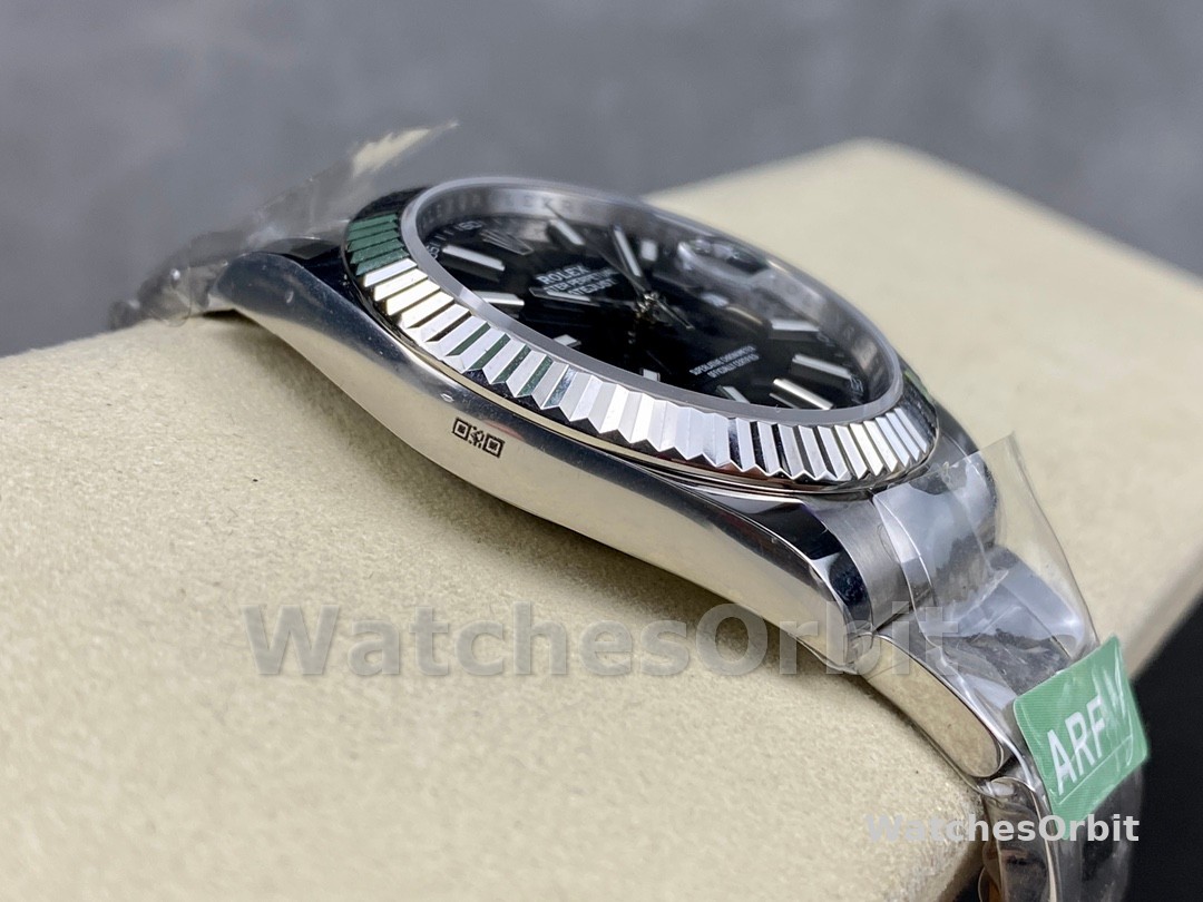 Rolex Datejust m126334 0017 Fluted Bezel Black Dial 41MM Mens Replica Watch