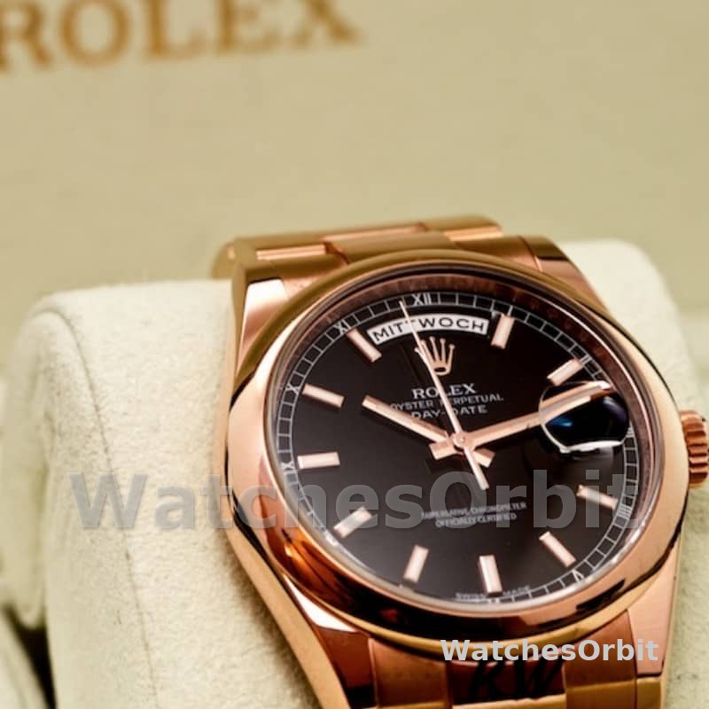 Rolex Day Date 118205 Black Dial 36mm Unisex Replica Watch