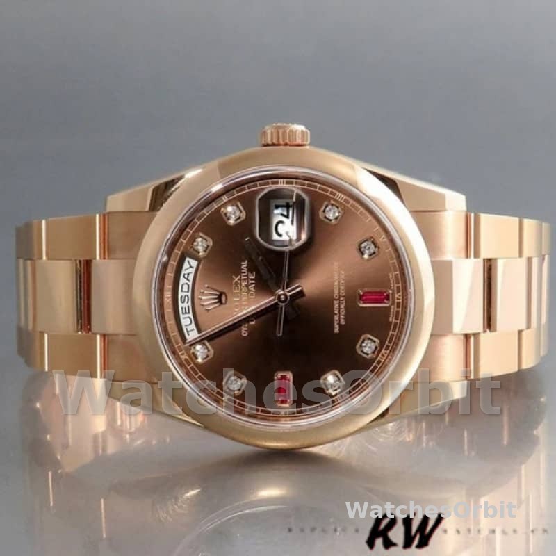 Rolex Day-Date 118205 Chocolate Brown Dial 36mm Unisex Replica Watch