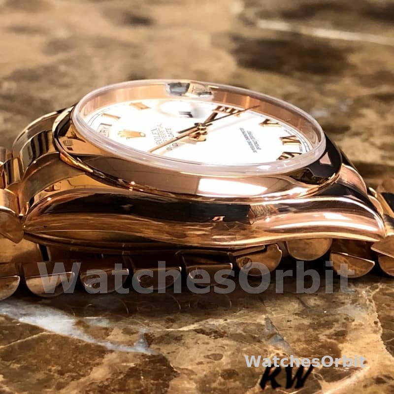Rolex Day-Date 118205 Everose Gold White Dial 36mm Unisex Replica Watch