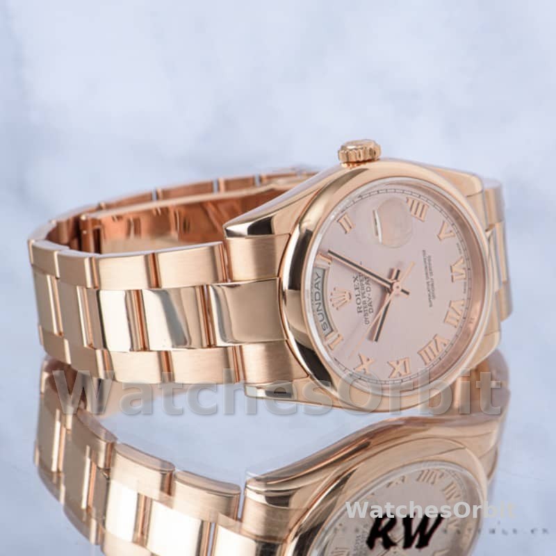 Rolex Day-Date 118205 Rose Gold Pink dial 36mm Unisex Replica Watch