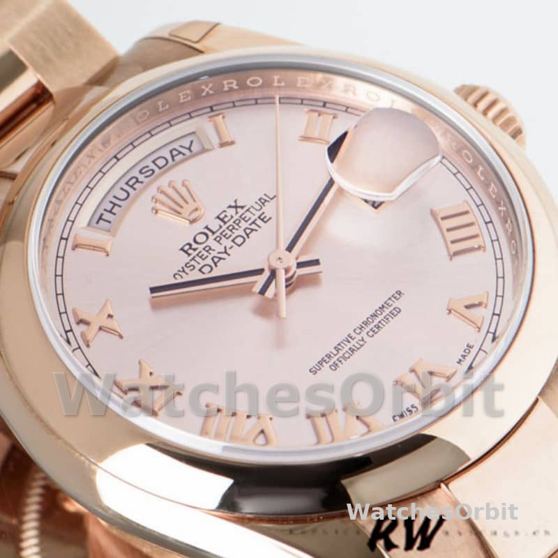 Rolex Day-Date 118205 Rose Gold Pink dial Automatic 36mm Unisex Replica Watch