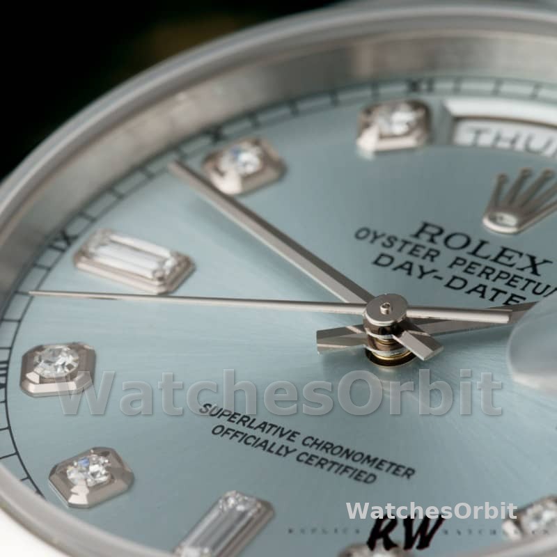 Rolex Day-Date 118206 Ice Blue Dial Diamond Platinum 36mm Unisex Replica Watch