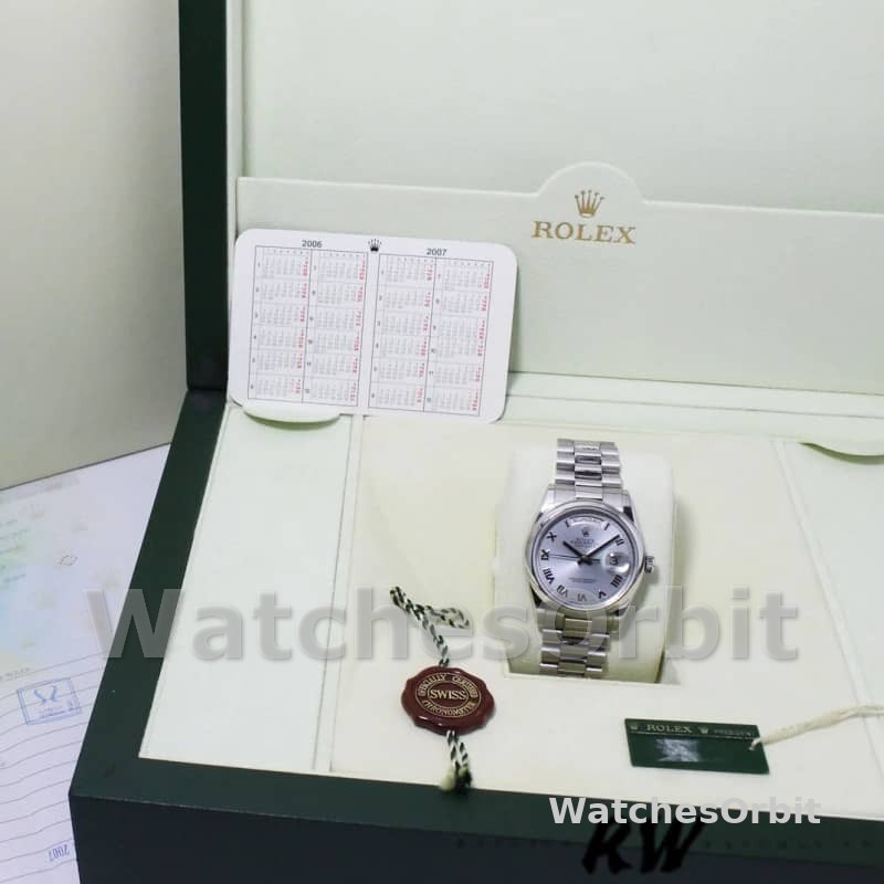 Rolex Day Date 118206 Platinum Ice Blue dial 36mm Unisex Replica Watch