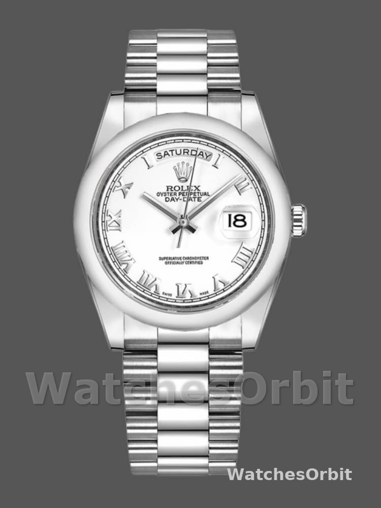Rolex Day-Date 118206 White Roman Numeral 36mm Unisex Replica Watch